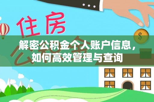 旬邑解密公积金个人账户信息，如何高效管理与查询